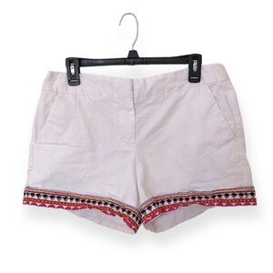Cynthia Rowley Women’s White Embroidered Hem Boho Shorts Size 8